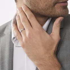 Histoire d'Or Alliance Abygail Ruban Plat Argent Blanc* Bijoux Personnalisés|Bagues