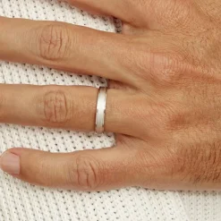 Histoire d'Or Alliance Aelyne Ruban Plat Argent Blanc