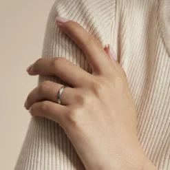 Clearance Histoire d'Or Alliance Aphroditia Demi Jonc Bombe Platine Blanc