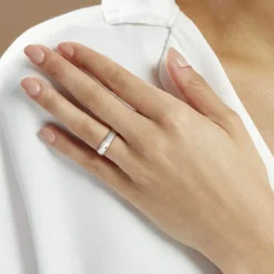 Histoire d'Or Alliance Apollos Demi Jonc Confort Palladium Blanc* Bijoux Personnalisés|Bagues