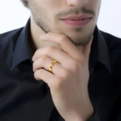 Hot Histoire d'Or Alliance Beatrice Ruban Plat or jaune