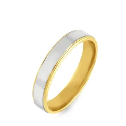 New Histoire d'Or Alliance Beatrice Ruban Plat Or Bicolore