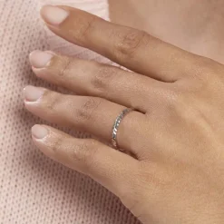 Histoire d'Or Alliance Calista Diamantee Demi Jonc Classique or blanc