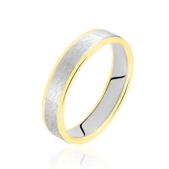 Discount Histoire d'Or Alliance Carme Ruban Plat Or Blanc