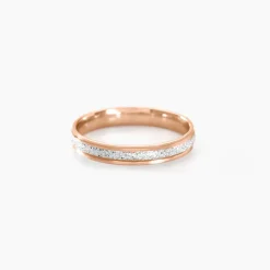 Online Histoire d'Or Alliance Caroline Sablee Ruban Plat or bicolore