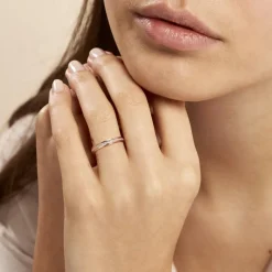 Online Histoire d'Or Alliance Caroline Sablee Ruban Plat or bicolore