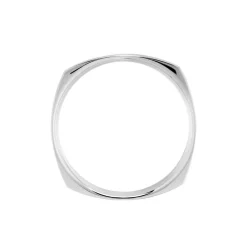 Histoire d'Or Alliance Carree Brossee Or Blanc Diamant