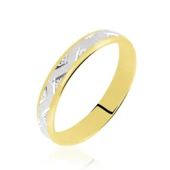 New Histoire d'Or Alliance Cesarius Ruban Plat Or Bicolore