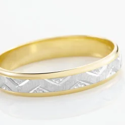 New Histoire d'Or Alliance Cesarius Ruban Plat Or Bicolore