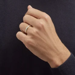 New Histoire d'Or Alliance Cesarius Ruban Plat Or Bicolore