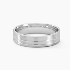 New Histoire d'Or Alliance Cheryn Ruban Plat Argent Blanc