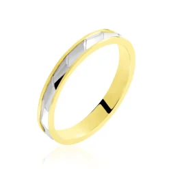 Histoire d'Or Alliance Daphna Ruban Plat Or Bicolore* Bijoux Personnalisés|Bagues
