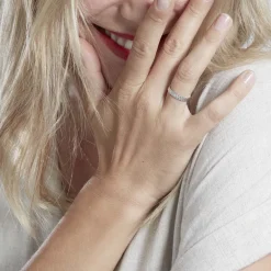 Histoire d'Or Alliance Dentelle 2 Rangs Diamantee Or Blanc* Bijoux Personnalisés|Bagues