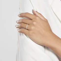 New Histoire d'Or Alliance Dentelle 2 Rangs Diamantee Or Blanc