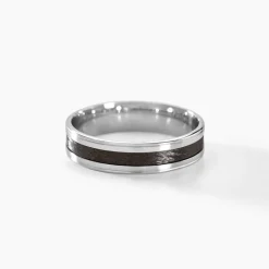 Sale Histoire d'Or Alliance Dorianne Ruban Plat Argent Blanc