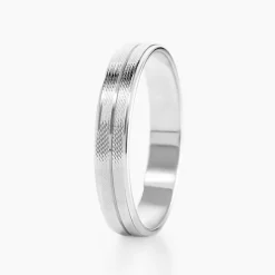 Histoire d'Or Alliance Edos Mat Ruban Plat Or Blanc* Bijoux Personnalisés|Bagues