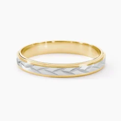 Histoire d'Or Alliance Effet Epi Mat Or Bicolore* Bijoux Personnalisés|Bagues