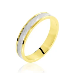 Histoire d'Or Alliance Effet Mat Ruban Plat Or Bicolore* Bijoux Personnalisés|Bagues