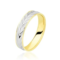 Outlet Histoire d'Or Alliance Epi Fantaisie Ruban Plat Or Bicolore