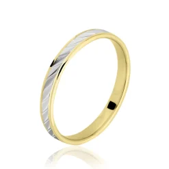 Histoire d'Or Alliance Faceteana Ruban Plat Or Bicolore