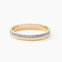 Discount Histoire d'Or Alliance Fantaisie Diamantee Ruban Plat or bicolore