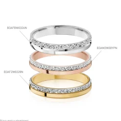 Discount Histoire d'Or Alliance Fantaisie Diamantee Ruban Plat or bicolore