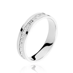 Histoire d'Or Alliance Fantaisie Diamantee Ruban Plat* Bijoux Personnalisés|Bagues