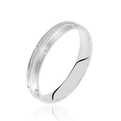 Histoire d'Or Alliance Fantaisie Mat Et Brillant Ruban Plat Palladium Blanc* Bijoux Personnalisés|Bagues