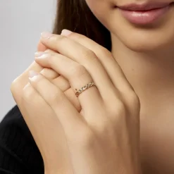 New Histoire d'Or Alliance Fleur Diamantee Ruban Plat or jaune