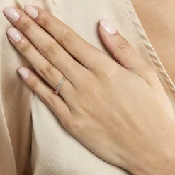 Discount Histoire d'Or Alliance Grain De Folie Diamantee Ruban Plat Or Bicolore