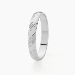 Sale Histoire d'Or Alliance Hercule Striee Demi Jonc Classique Or Blanc