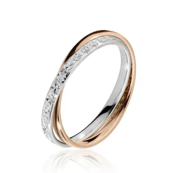 Histoire d'Or Alliance Hermana Ruban Plat Or Bicolore* Bijoux Personnalisés|Bagues