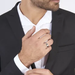 Histoire d'Or Alliance Hild Ruban Biseaute Palladium Blanc* Bijoux Personnalisés|Bagues