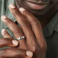 Histoire d'Or Alliance Hild Ruban Biseaute Palladium Blanc* Bijoux Personnalisés|Bagues