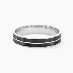 Histoire d'Or Alliance Ikhlas Ruban Plat Argent Blanc* Bijoux Personnalisés|Bagues