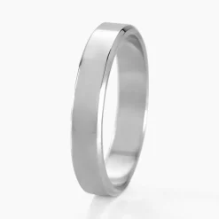 Clearance Histoire d'Or Alliance Inayah Ruban Plat Argent Blanc