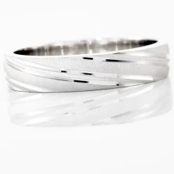 Histoire d'Or Alliance Ketly Ruban Plat Argent Blanc