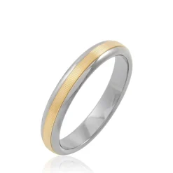 Best Histoire d'Or Alliance Len Demi Jonc Classique Or Bicolore