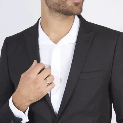 Histoire d'Or Alliance Liseret Central Ruban Plat Palladium Blanc* Bijoux Personnalisés|Bagues