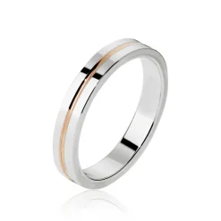 Histoire d'Or Alliance Liseret Ruban Plat Or Bicolore