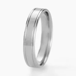 Discount Histoire d'Or Alliance Mae-lou Ruban Plat Argent Blanc