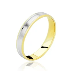 Histoire d'Or Alliance Marlise Ruban Plat Or Bicolore* Bijoux Personnalisés|Bagues