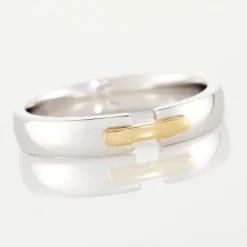 Hot Histoire d'Or Alliance Marton Ruban Plat Or Bicolore