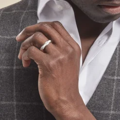 Histoire d'Or Alliance Marwan Ruban Bombé Or Blanc* Bijoux Personnalisés|Bagues