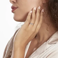 Sale Histoire d'Or Alliance Marya Carree Diamantee Ruban Plat or blanc