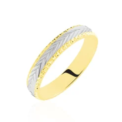 Histoire d'Or Alliance Marzelle Ruban Plat Or Bicolore* Bijoux Personnalisés|Bagues