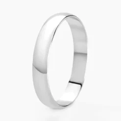 Clearance Histoire d'Or Alliance Meredithe Demi Jonc Classique Or Blanc