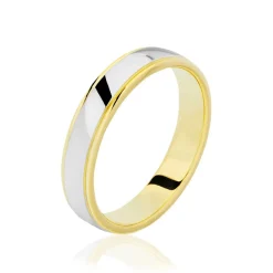 Outlet Histoire d'Or Alliance Miroir Ruban Plat Or Bicolore