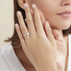 Online Histoire d'Or Alliance Miroir Ruban Plat Or Bicolore