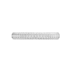 Histoire d'Or Alliance Multi Facettes Diamantee Ruban Plat or blanc